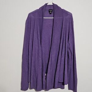 Eileen‎ Fisher Women's Size XL Wool Knit Open Cardigan Long Sleeves Purple